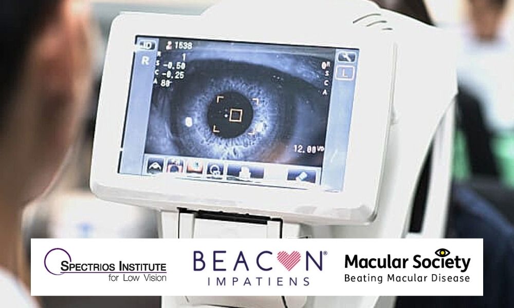 image of eye exam procedure, beacon impatiens charity 2022