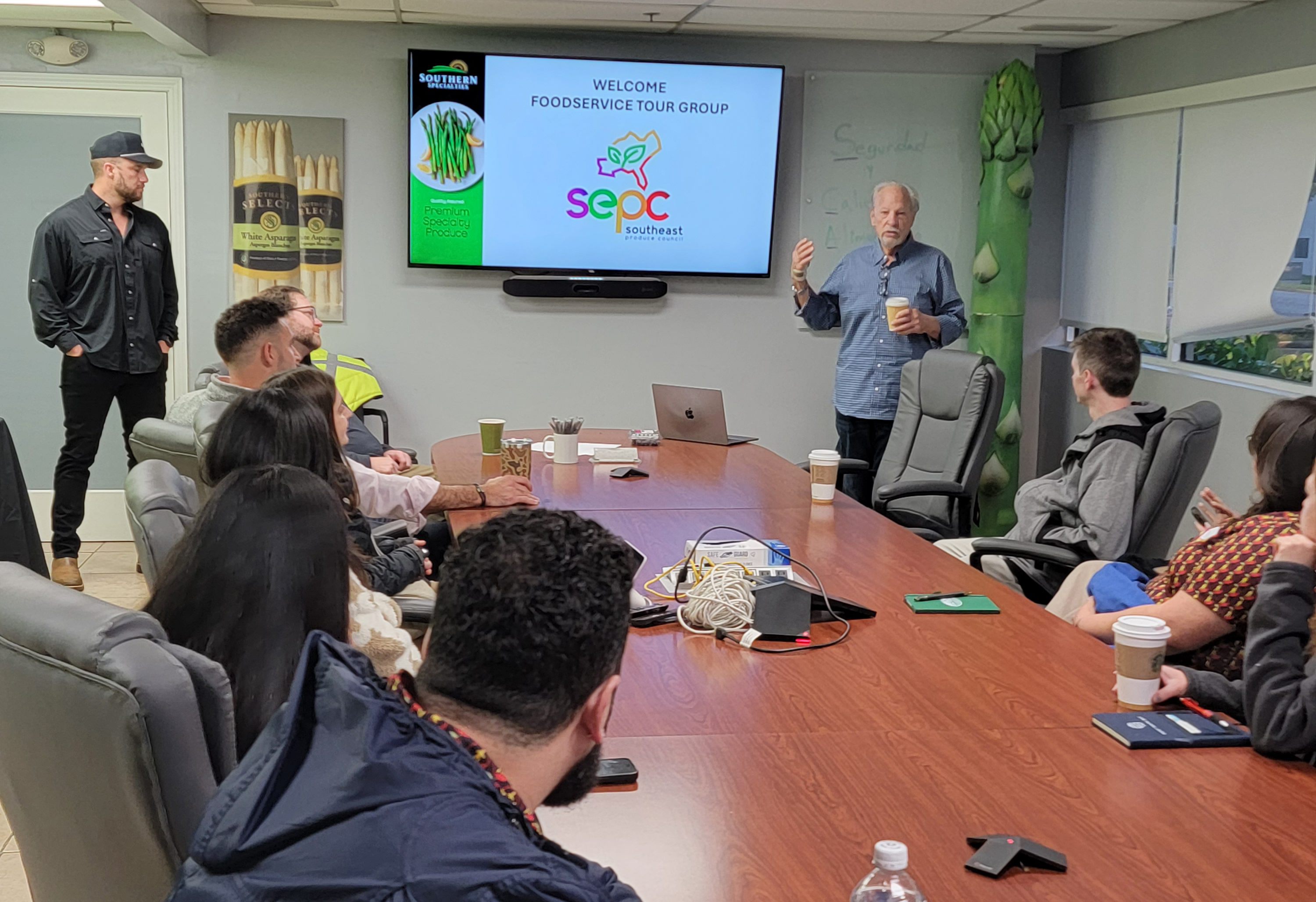 Charlie Eagle of Southern Specialties give an informative presentation about their imports.