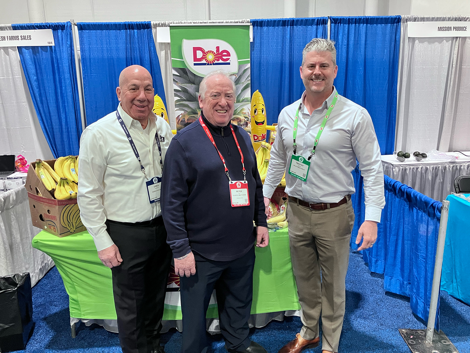 Greg Veneziano of Bozzuto's, Peter Daly of Giunta’s Meat Farms and Timothy Waters of Dole Fresh Fruits. 