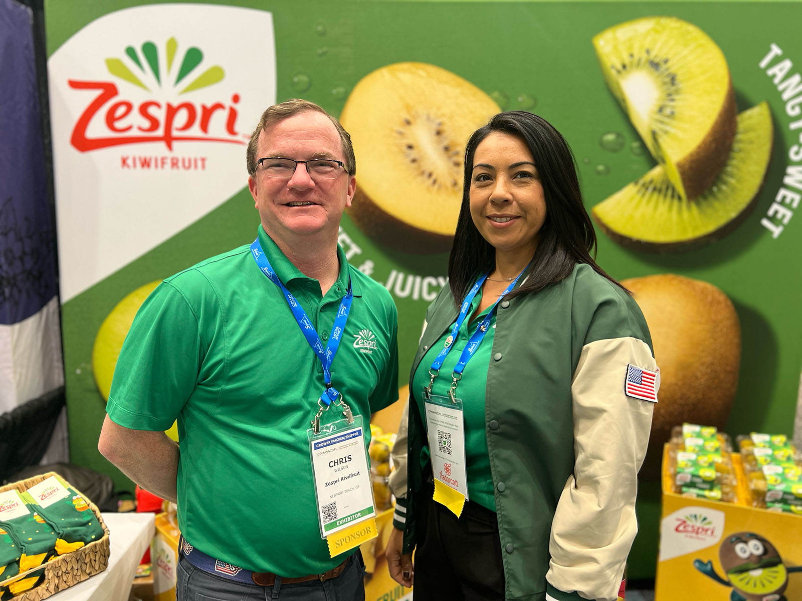 At the Zespri booth were Chris Wilson and Jannet Miranda.