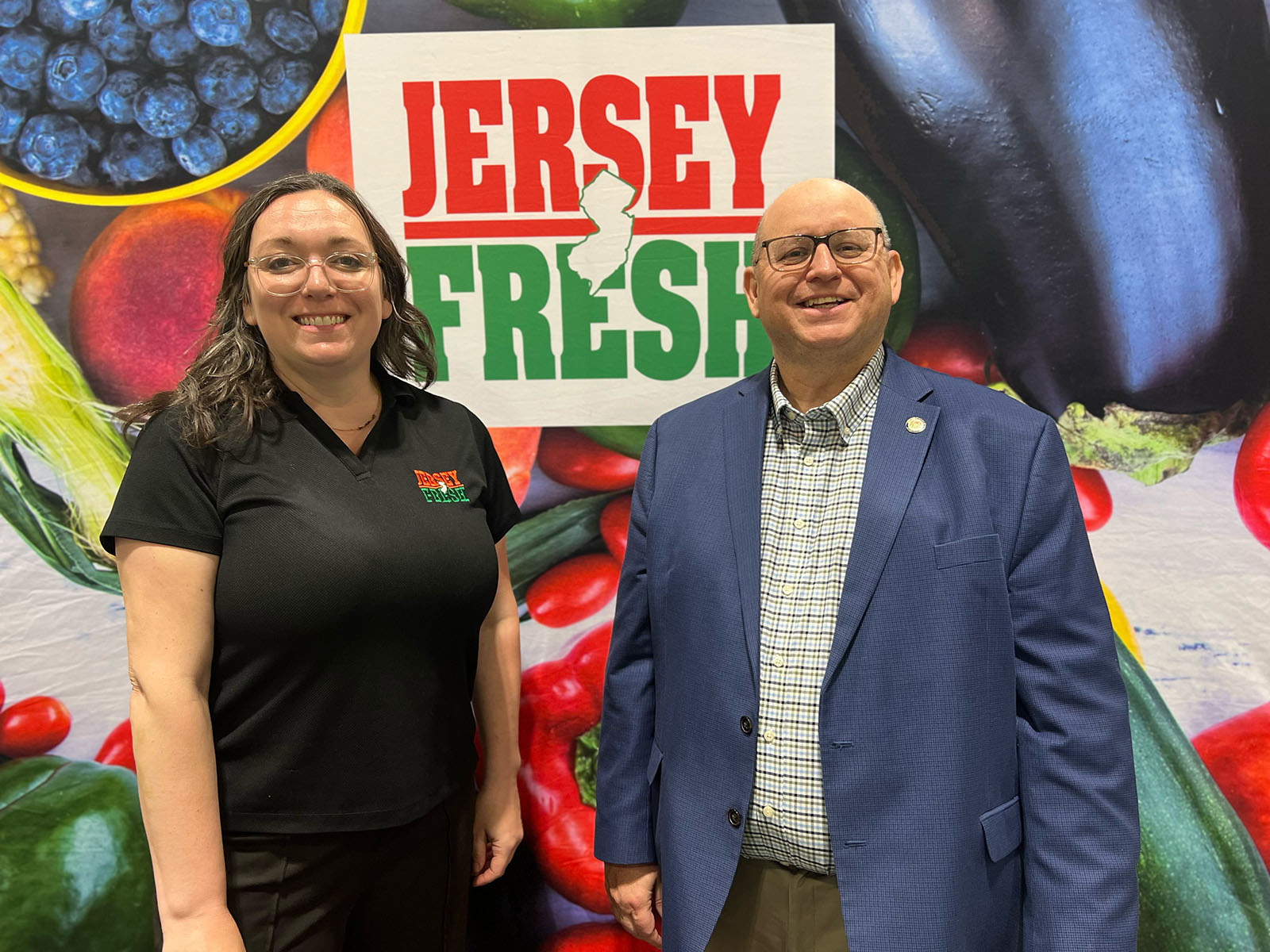 Christine Fries and Joe Atchison III of the New Jersey Department of Agriculture.