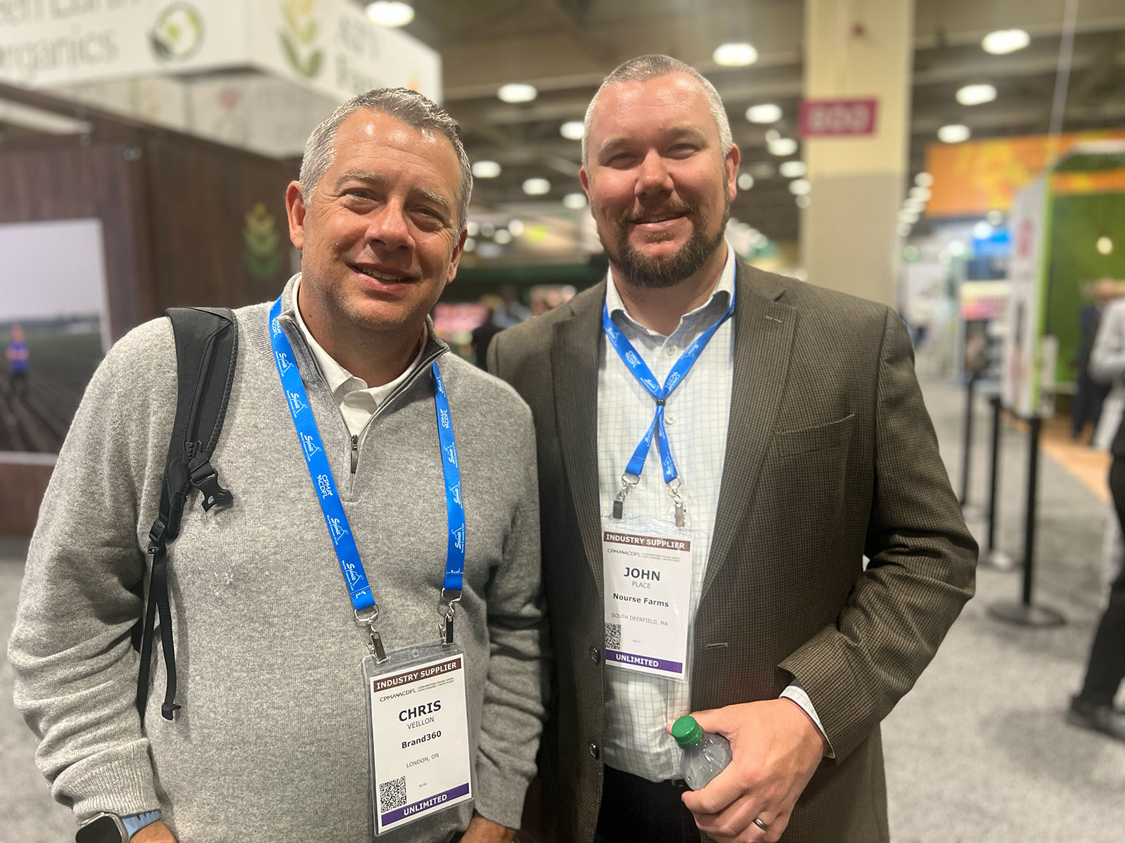Chris Veillon of Brand360 with John Place of Nourse Farms.