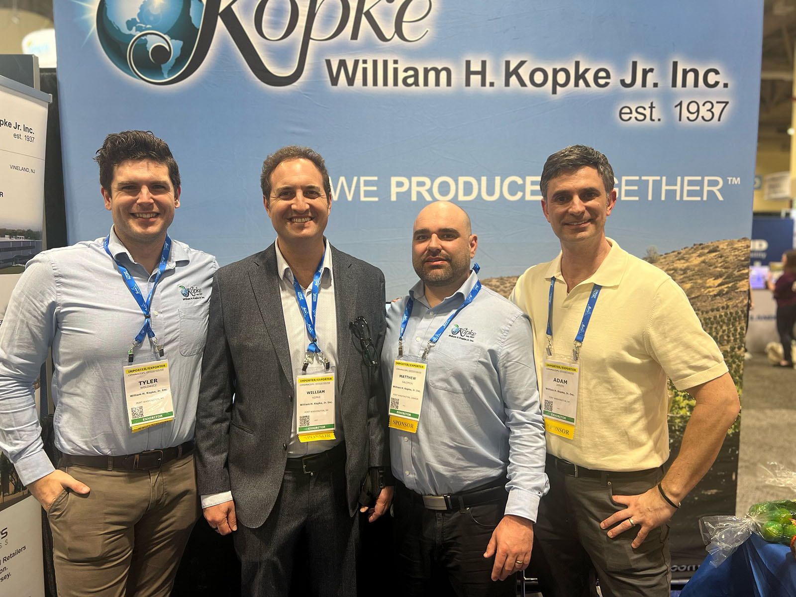 At the William H. Kopke booth were Tyler Wolowicz, William Kopke, Matthew Salomon and Adam Jarvis.