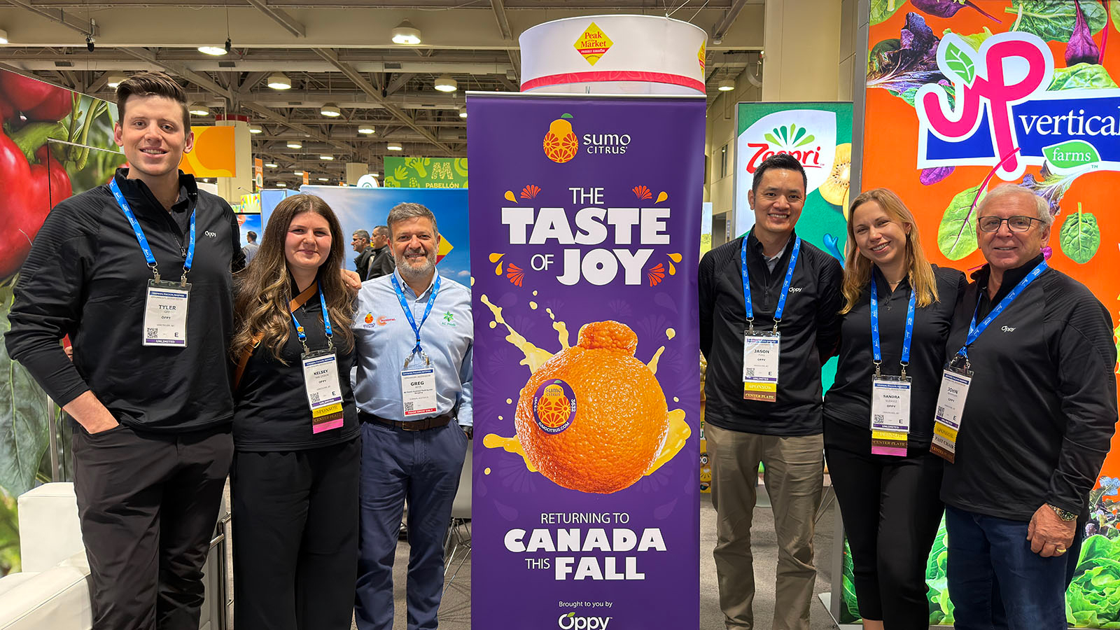 Tyler Gay, Kelsey Van Lissum, Greg Asta, Jason Fung, Sandra Ulewicz and John Anderson of Oppy.
