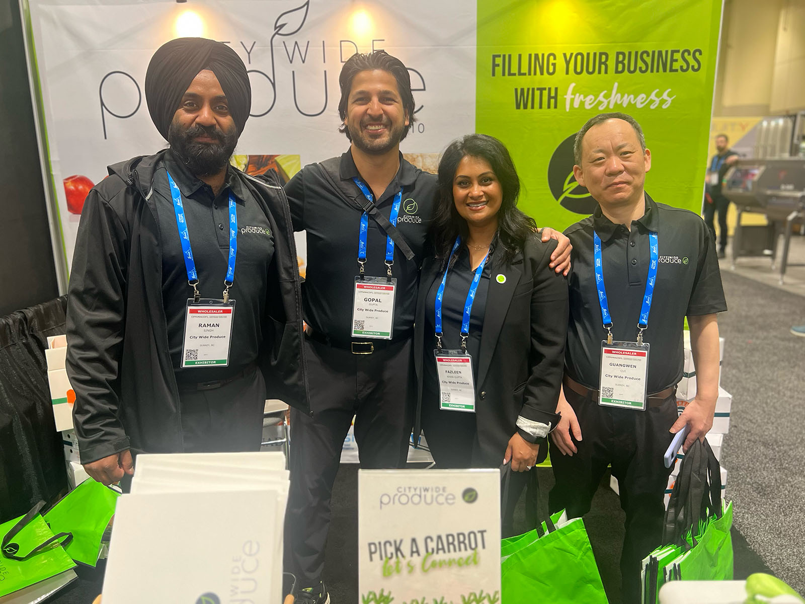 Raman Singh, Gopal Gupta, Fazleen Khan-Gupta and Guangwen Cui of City Wide Produce.