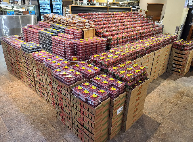 a display of mixed berries