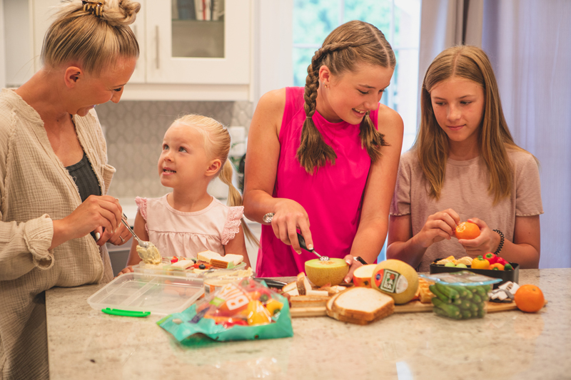 people making food